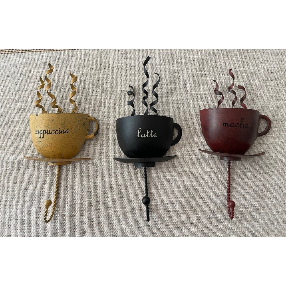 kitchen coffee bar decor 3 Metal Wall Hangings